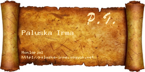 Paluska Irma névjegykártya