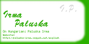 irma paluska business card